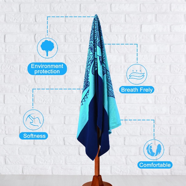  Serviette de plage en microfibre absorbante et anti-sable de haute qualit&eacute;