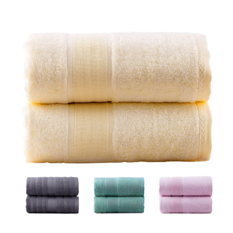 Juego de toallas de ba&ntilde;o de fibra de algod&oacute;n de bamb&uacute; antibacterianas suaves y absorbentes para ba&ntilde;o - JUHAO
