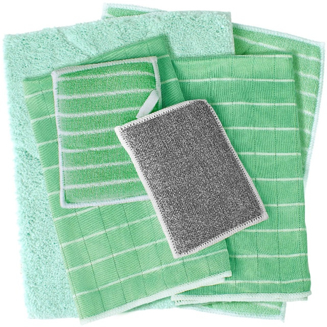 مجموعة قطع إسفنجية من قماش الخيزران للتنظيف من الألياف الدقيقة - JUHAO