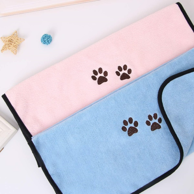 Asciugamano per asciugatura in pile di corallo in microfibra per cani e gatti - JUHAO